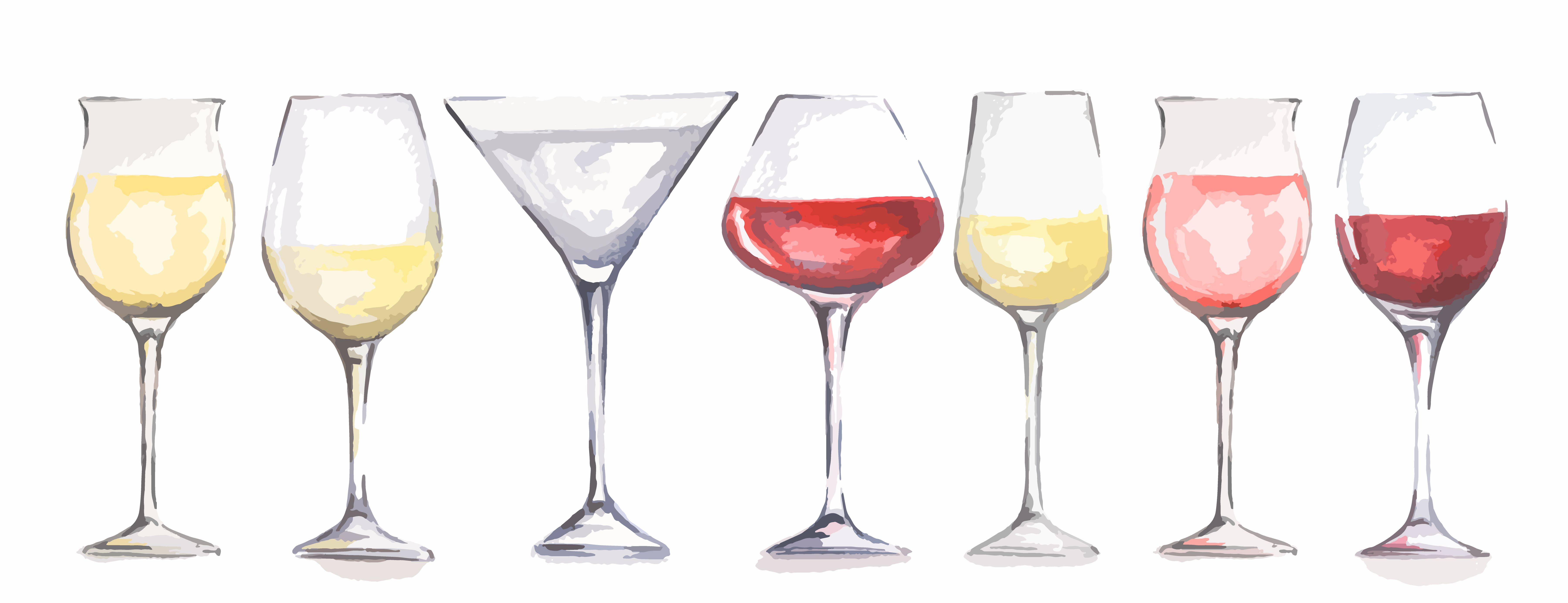 Watercolor wine glasses compliments of Vector4Stock-freepik.com